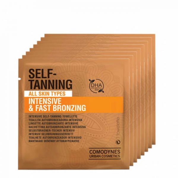 Comodynes Natural & Fast Bronzing Sensitive Skin Self-Tanning Wipes x8