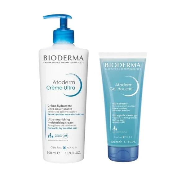 Bioderma Atoderm Ultra-Nourishing Cream 500ml + Ultra-Gentle Shower Gel 200ml