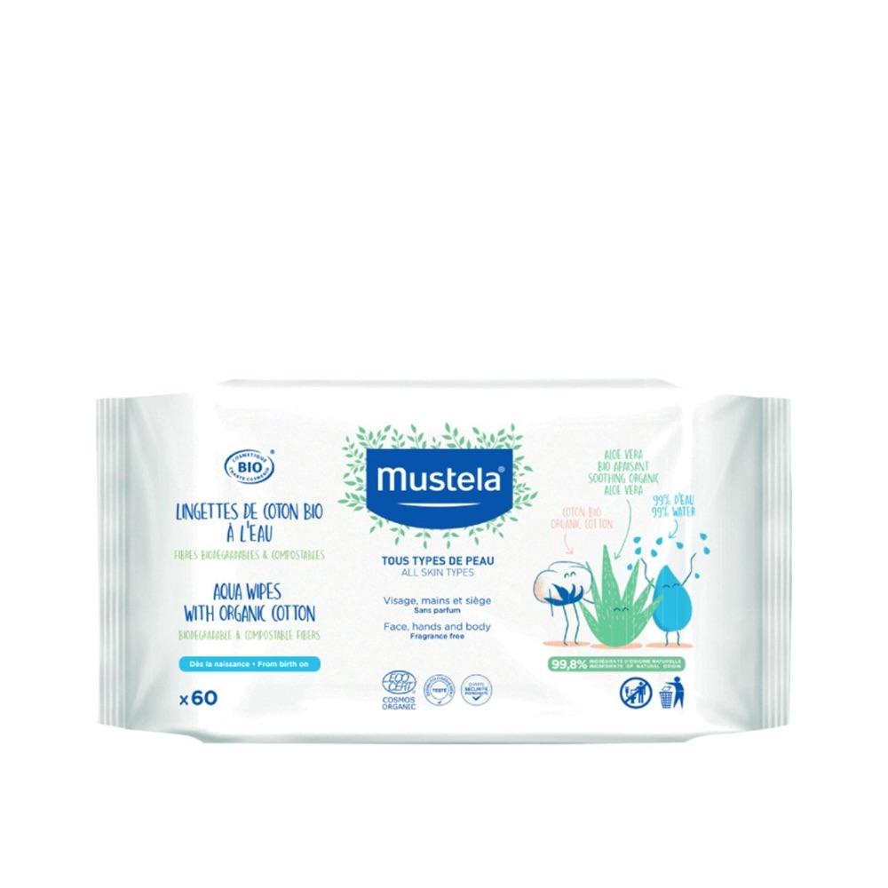 Mustela BIO Organic Cotton with Water Wipes x60