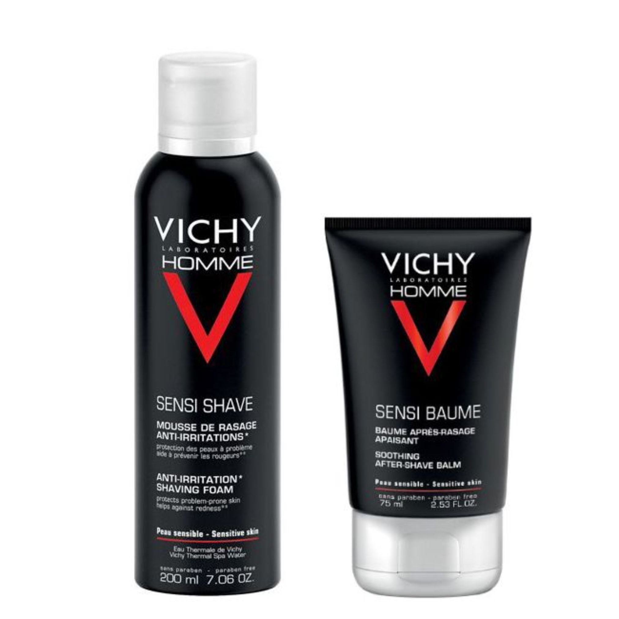 Vichy Promo Pack: Vichy Homme Anti-Irritation Shaving Foam 200ml + Vichy Homme Soothing After-Shave Balm 75ml