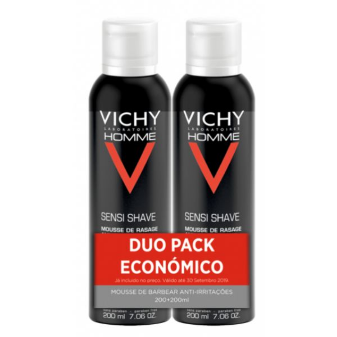 Vichy Pack Promocional: Vichy Homme Mousse de Barbear Anti-Irritações 2x200ml