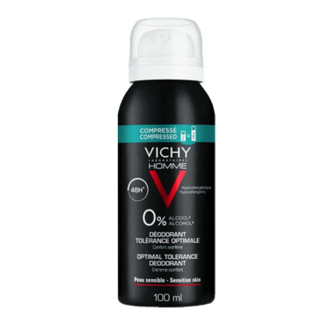 Vichy Homme Desodorizante Spray Hipoalergénico 48h Tolerância Óptima 100ml