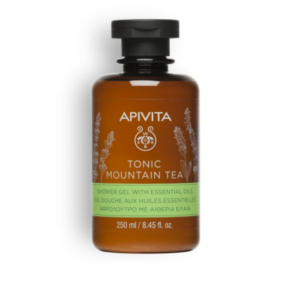 Apivita Tonic Mountain Tea Shower Gel Essential Oils 250ml