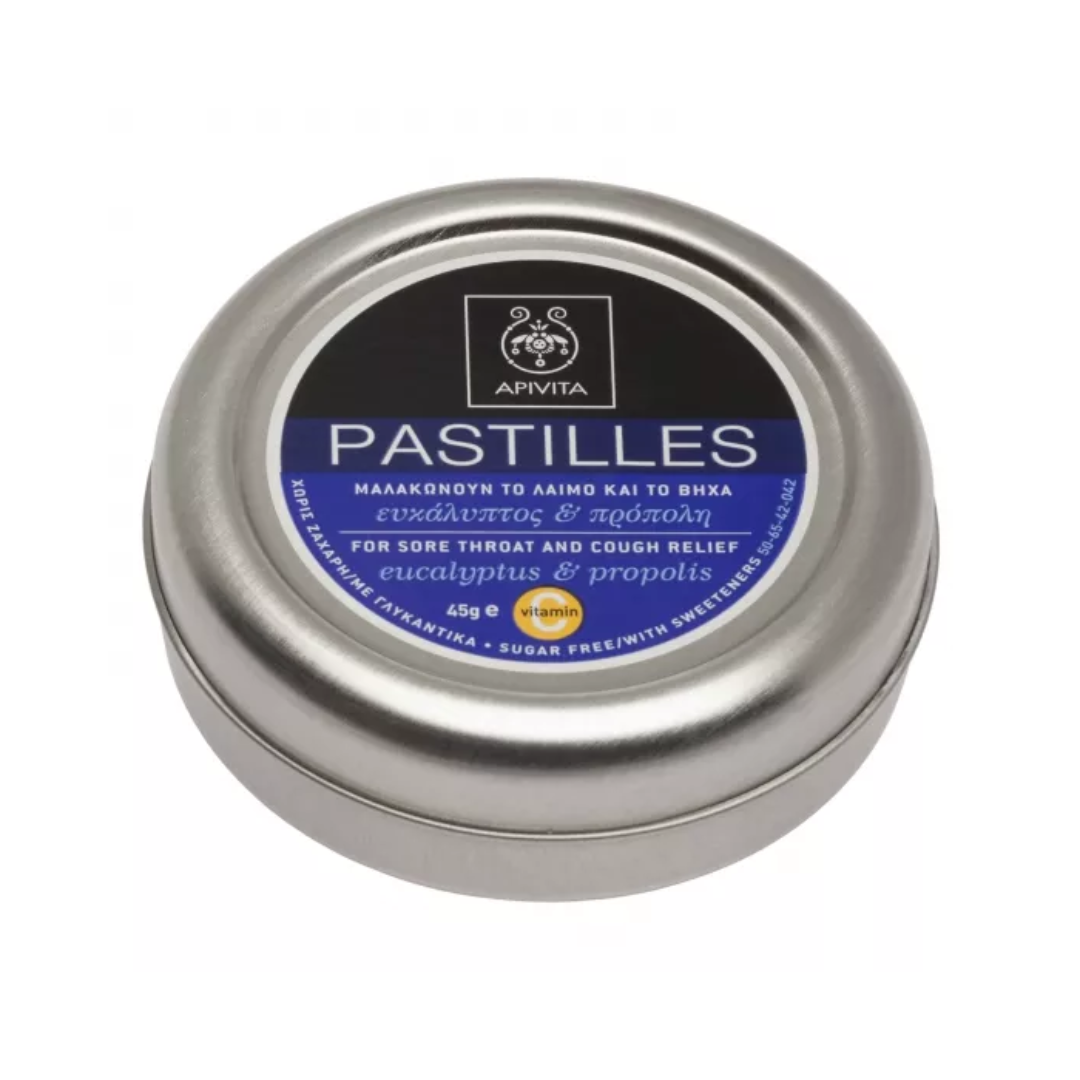 Apivita Pastilles for Sore Throat & Cough Relief Eucalyptus & Propolis