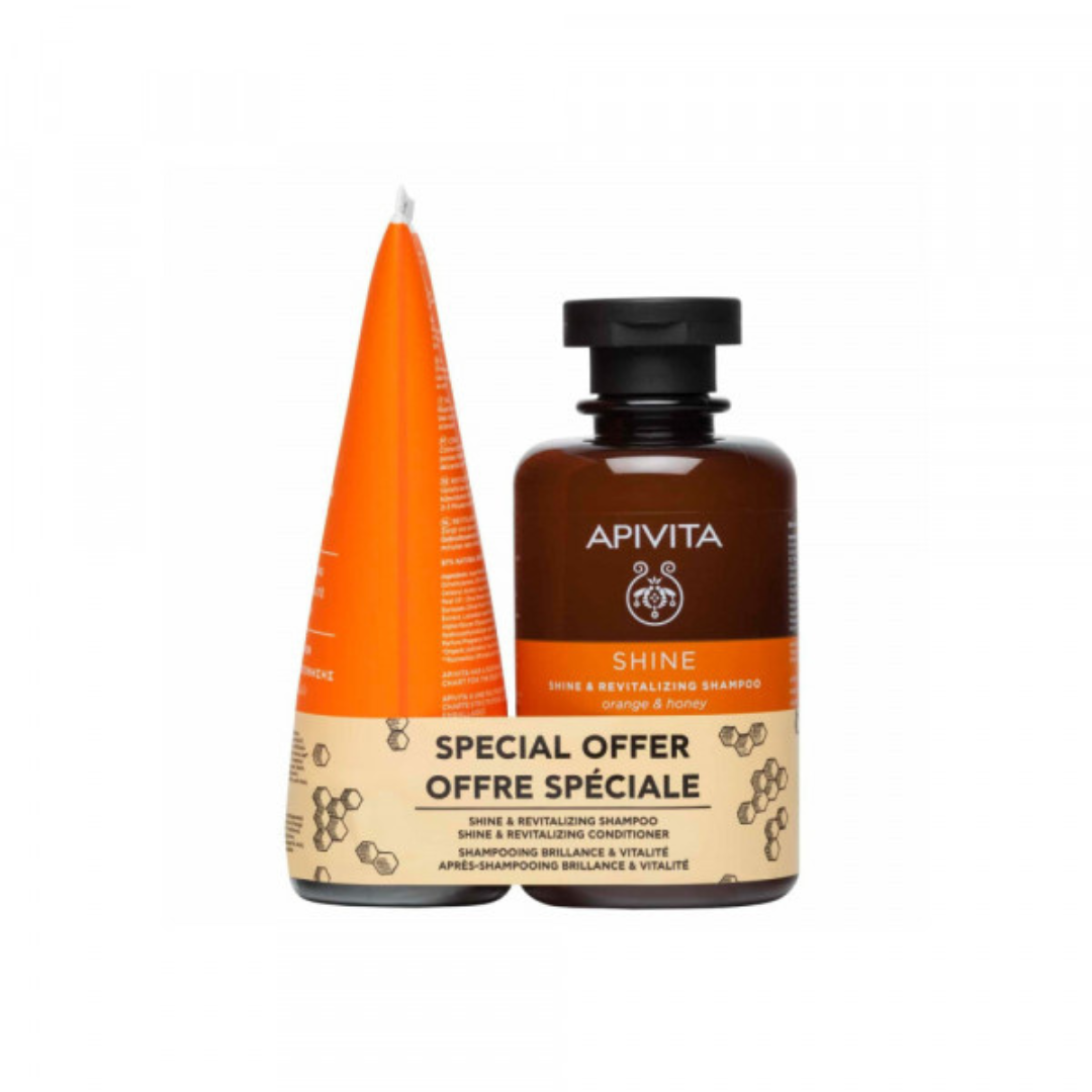 Apivita Hair Care Shine & Revitalizing Shampoo 250ml + Conditioner 150ml
