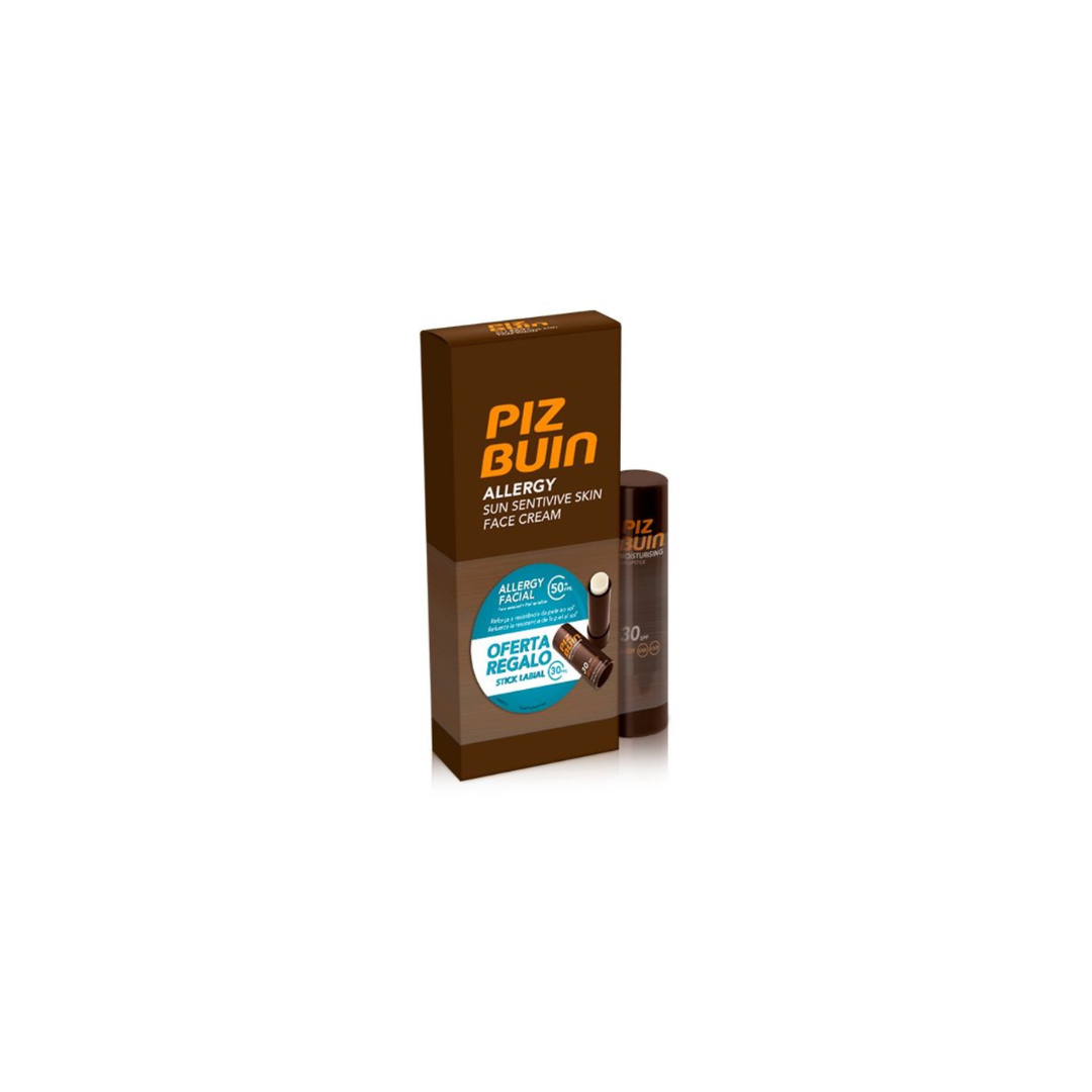Piz Buin Pack Promocional: Piz Buin Allergy Creme Rosto FPS50+ 50ml + Piz Buin Moisturizing Stick Labial FPS30 4,9g