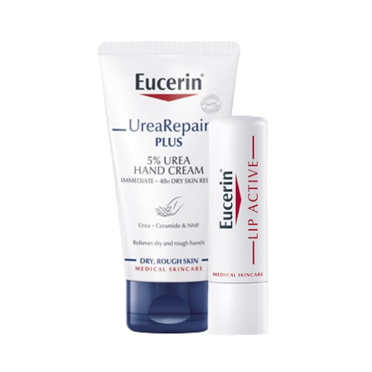 Eucerin UreaRepair Plus 5% Urea Hand Cream + Lip Active Lip Stick