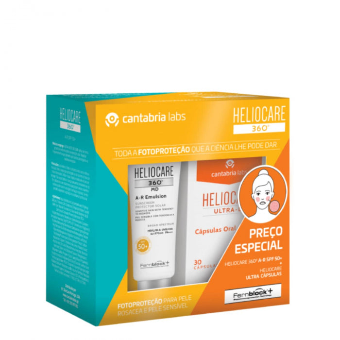 Heliocare Pack Promocional: Heliocare 360º Pack MD A-R Emulsão + Ultra D Cápsulas