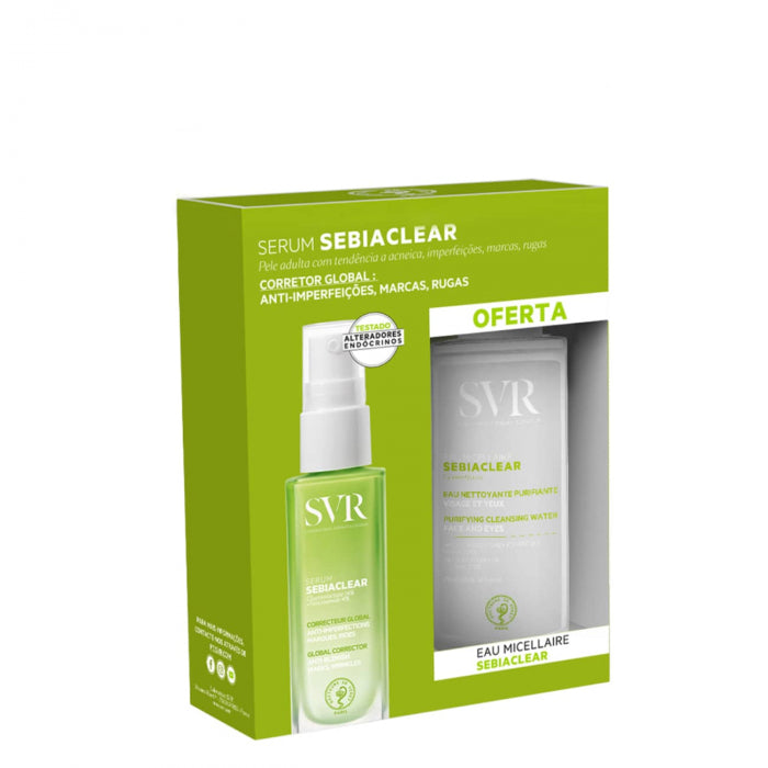 SVR Sebiaclear Global Corrector Serum 30ml + Offer SVR Sebiaclear Purifying Cleansing Water 75ml