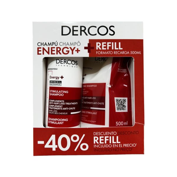 Vichy Dercos Energy+ Stimulating Shampoo 2x400ml