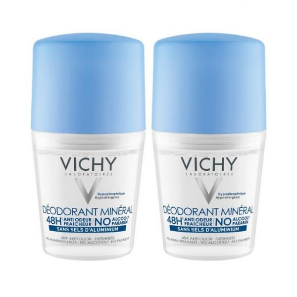 Vichy Mineral 48h Deodorant Roll On 2x50ml