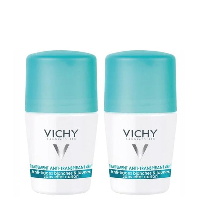 Vichy Desodorizante Roll-On Transpiração Intensa Antimanchas 48h 2x50ml