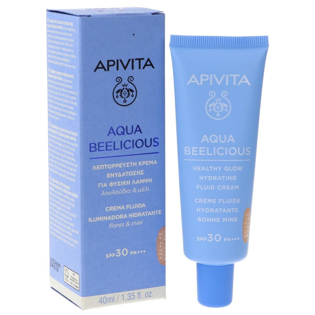 Apivita Aqua Beelicious Fluido Hidratante Com Cor SPF30 40ml
