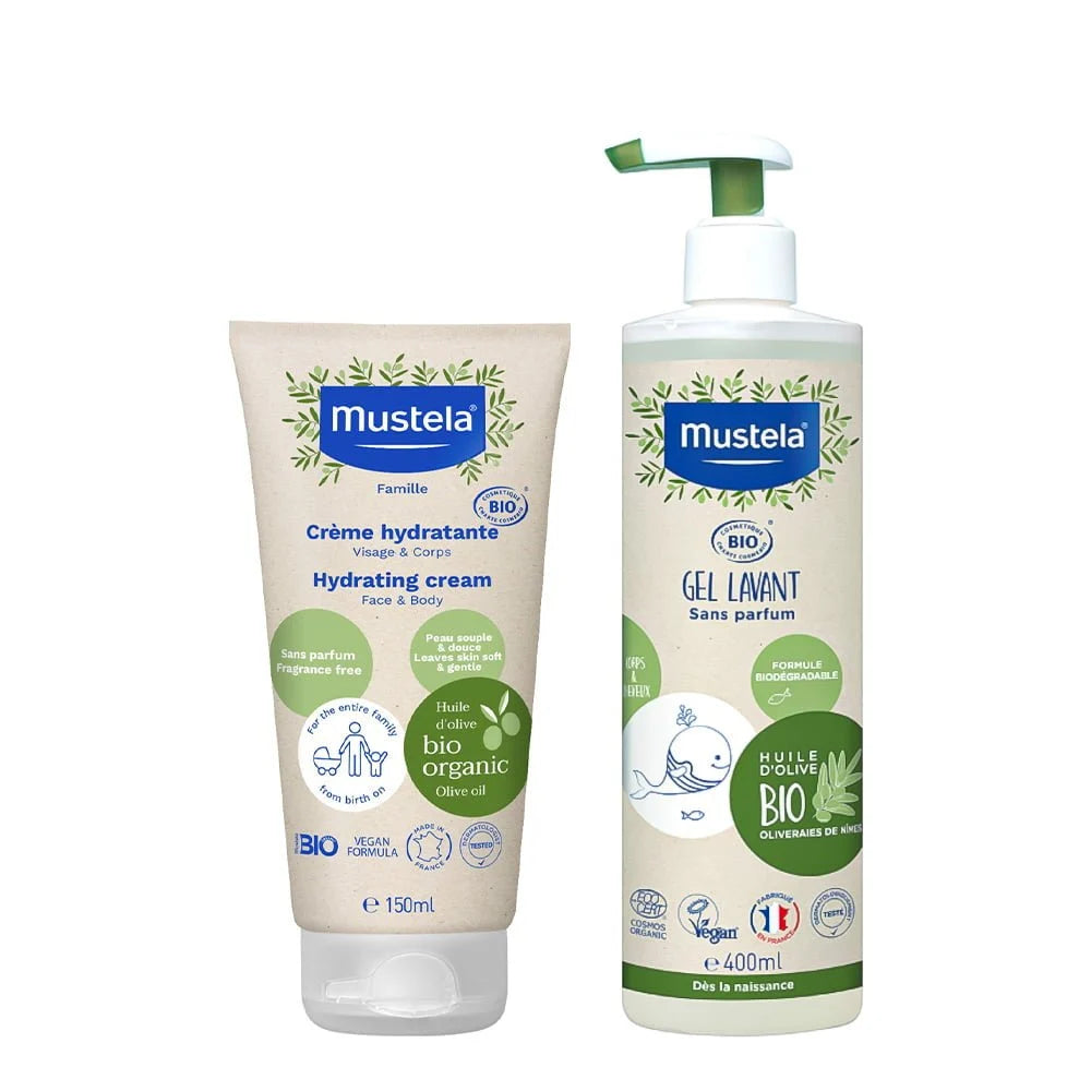 Mustela Gel de Banho Bio 400ml + Creme Hidratante Bio 150ml
