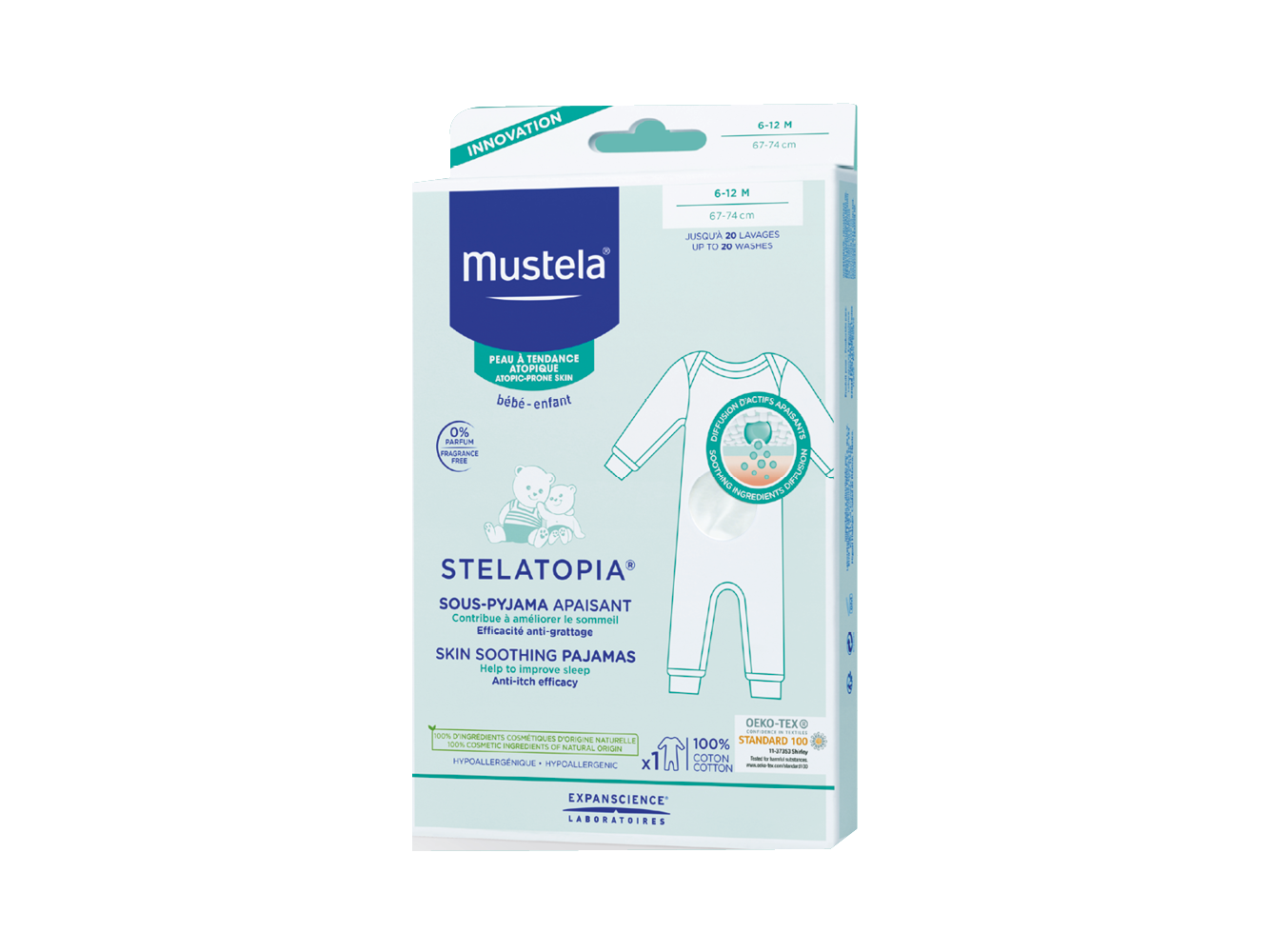 Mustela Baby Stelatopia Skin Soothing Pajamas 6-12 Months x1