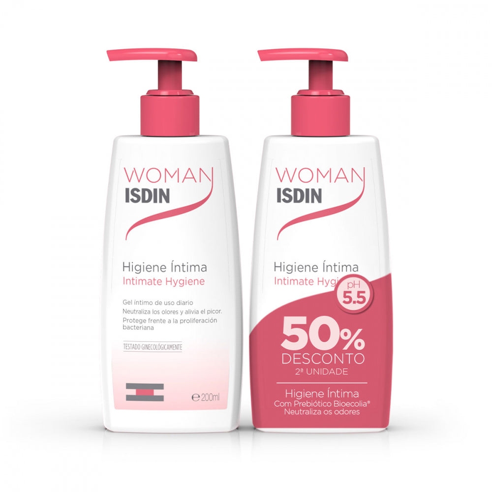 ISDIN Woman Isdin Duo Gel higiene íntima 2 x 200 ml com Desconto na 2ª Embalagem