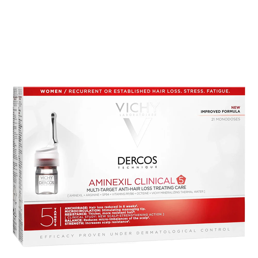 Vichy Dercos Technique Aminexil Clinical 5 Targets Women Ampoules x21