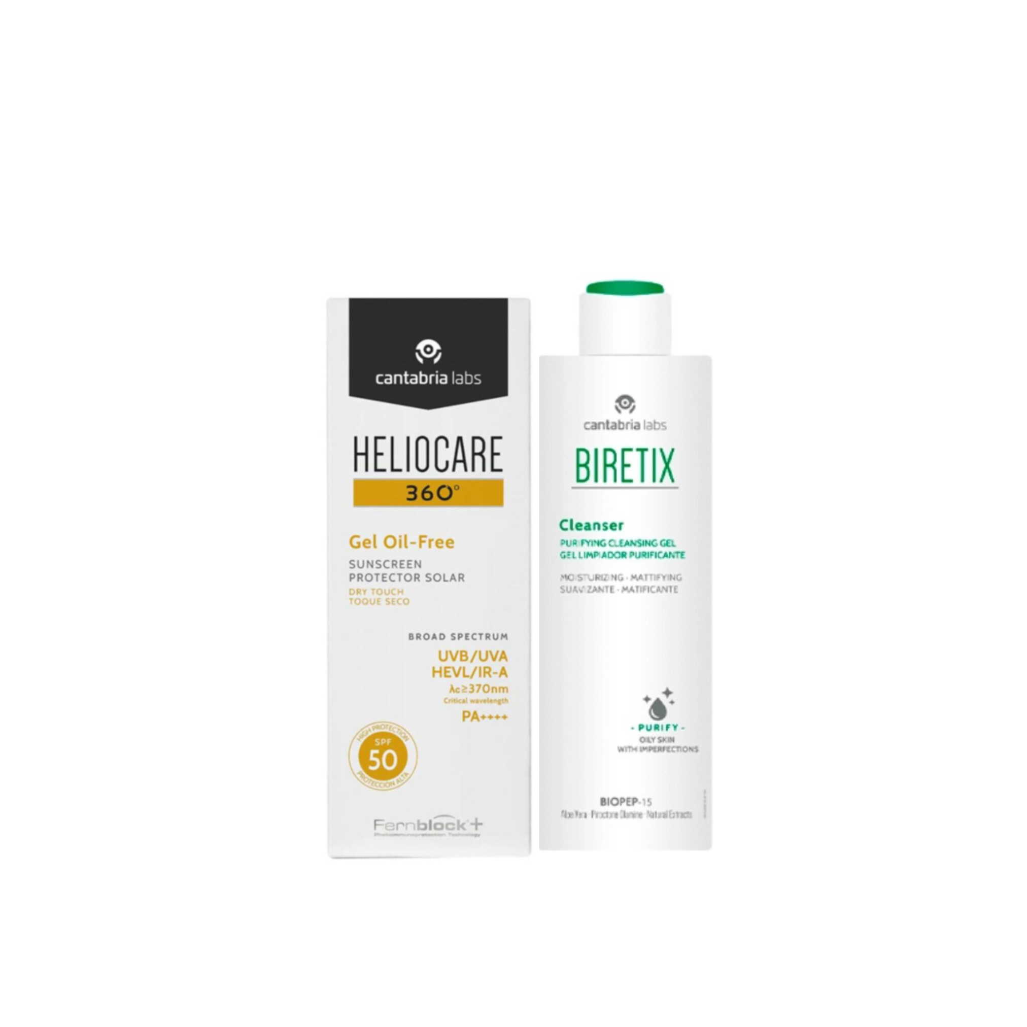 Heliocare Promo Pack: Heliocare Gel Oil-Free SPF50 50ml + Biretix Purifying Gel 200ml