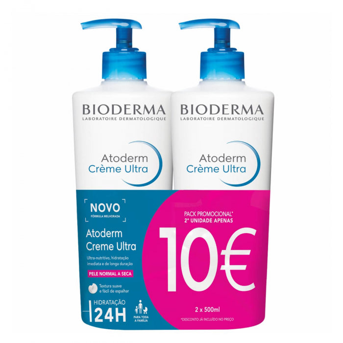 Bioderma Pack Promocional: Bioderma Atoderm Creme Hidratante 2x500ml