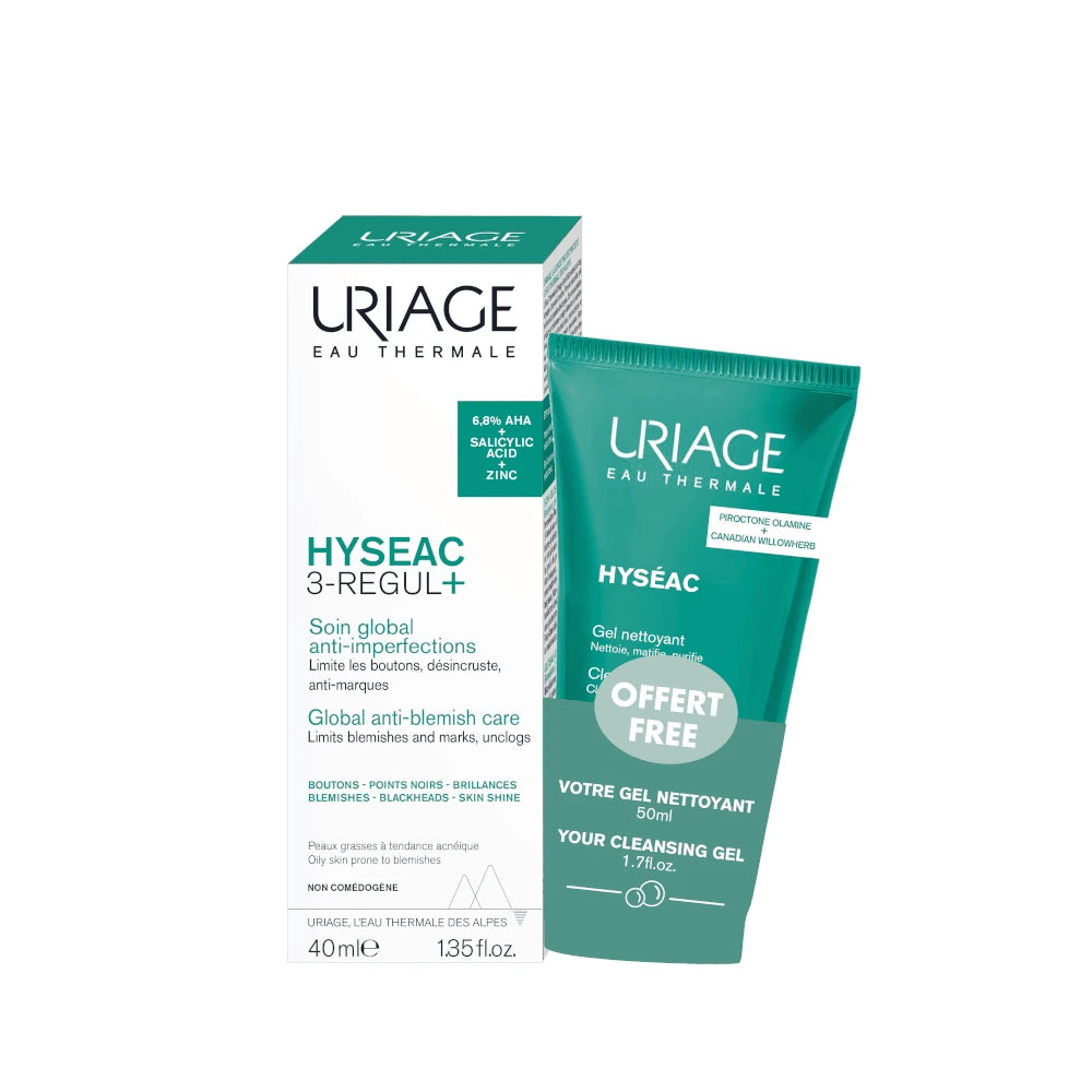 Uriage Hyséac 3-Regul 40ml + Cleansing Gel 50ml