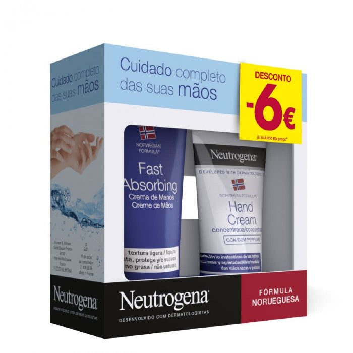 Neutrogena Promo Pack: Neutrogena Fast Absorbing Light Texture Hand Cream 75ml + Neutrogena Concentrated Hand Cream 50ml