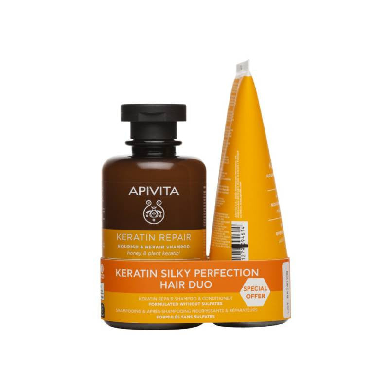 APIVITA Keratin Repair Shampoo 250ml + Conditioner 150ml