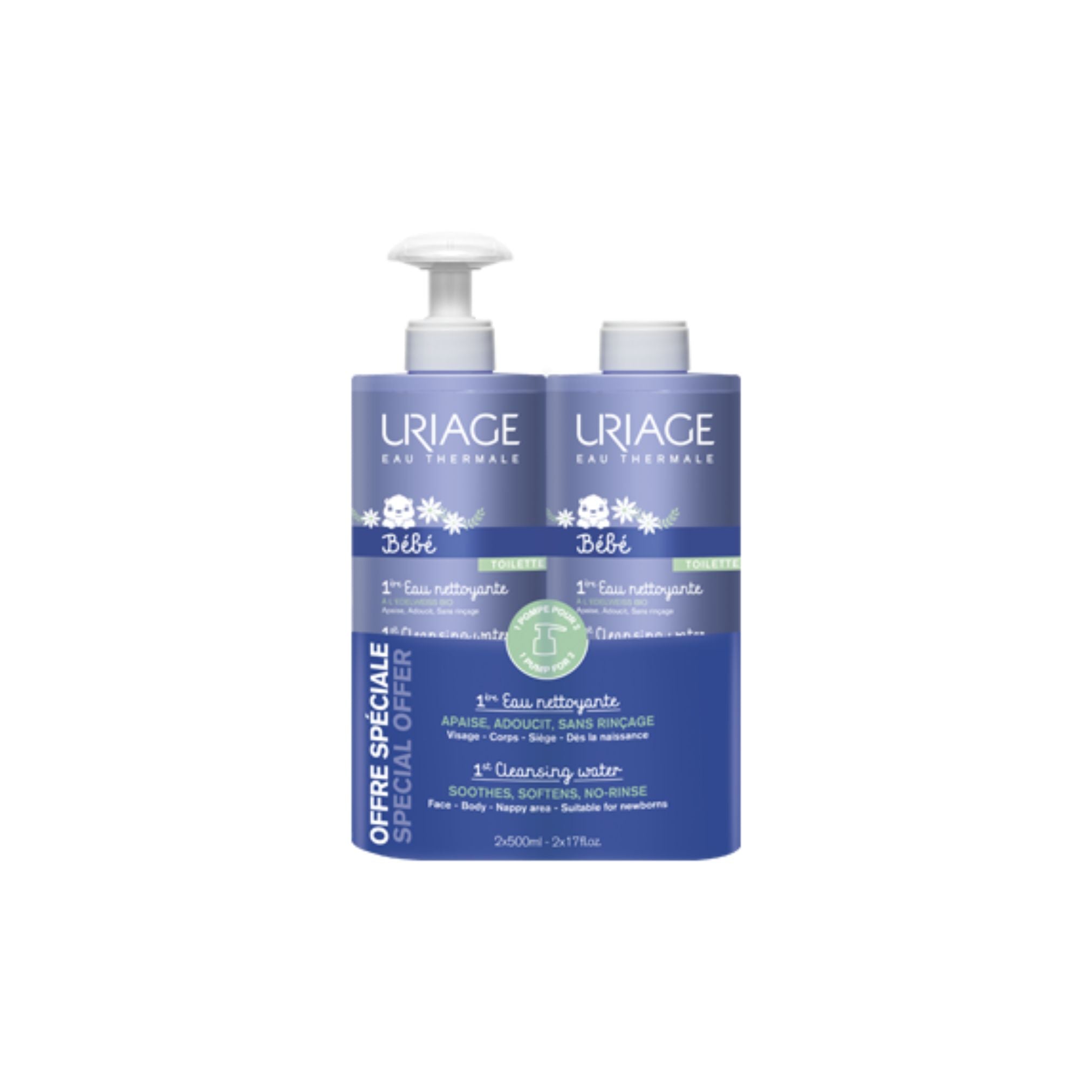 Uriage Baby 1st Cleansing Water 2x500ml