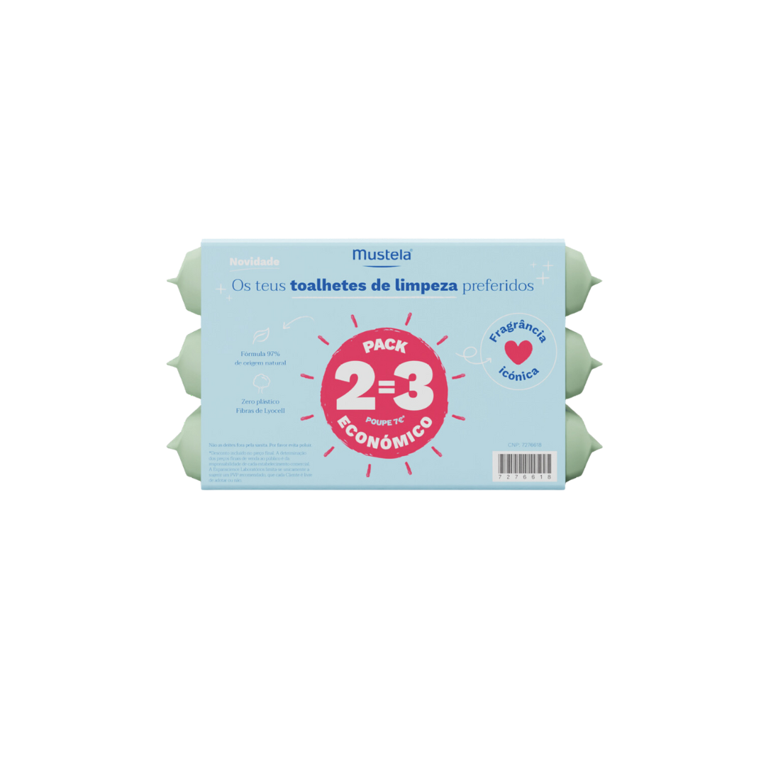 Mustela Bebé Bio Cleansing Wipes 3x60