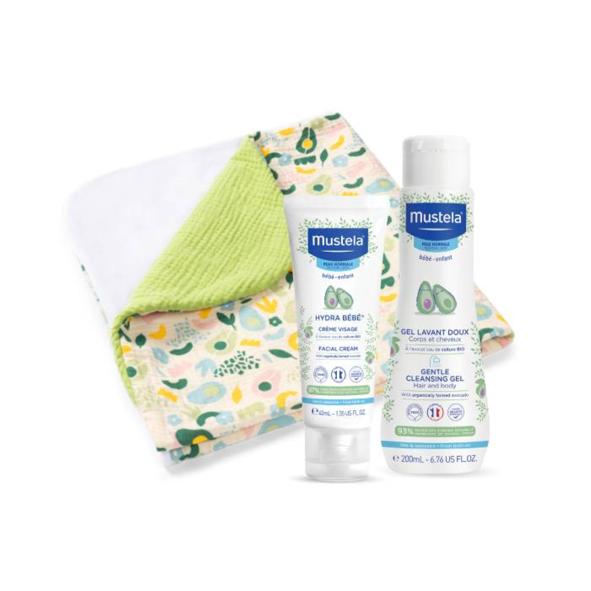 Mustela Towelette + Cleansing Gel 200ml + Face Cream 40ml