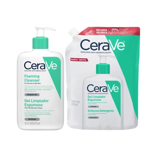 CeraVe Gel Espumoso de Limpieza 473ml + Recarga 473ml