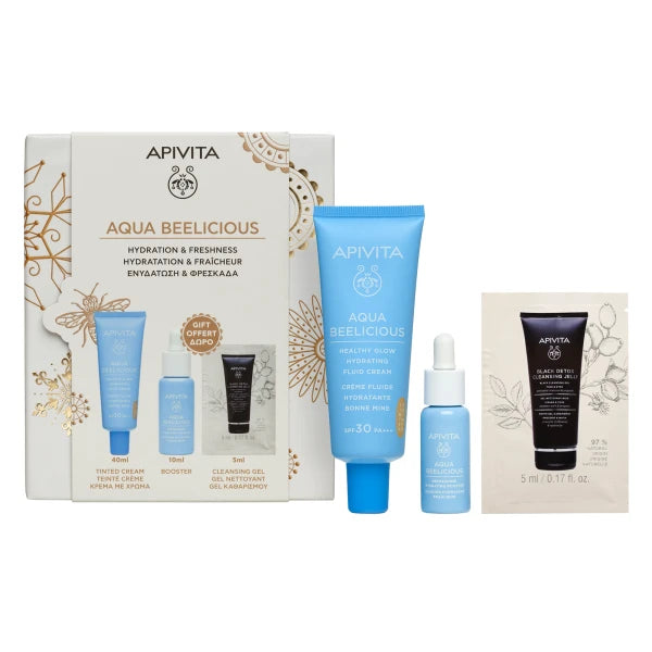 Apivita Aqua Beelicious Tinted Cream Spf30 + Offer Booster 10ml + Cleasing Gel 5ml