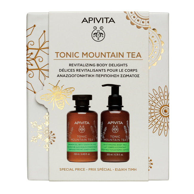 Apivita Tonic Mountain Tea Shower Gel 250ml + Moisturizing Body Milk 200ml
