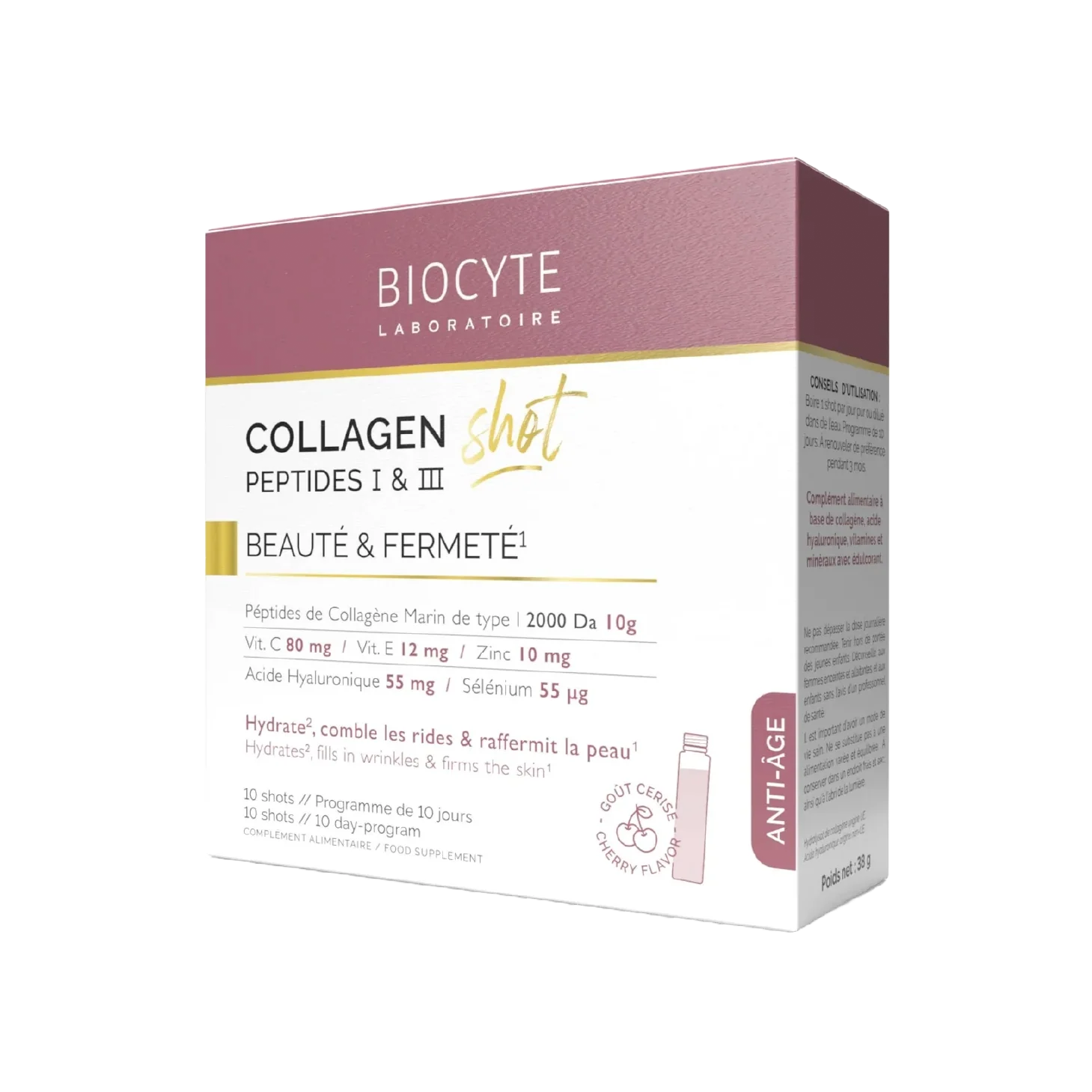 Biocyte Collagen Shot X10 Ampolas Cereja