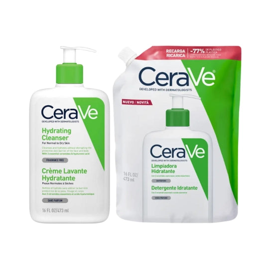 CeraVe Crema Limpiadora Hidratante 473ml + Recarga 473ml