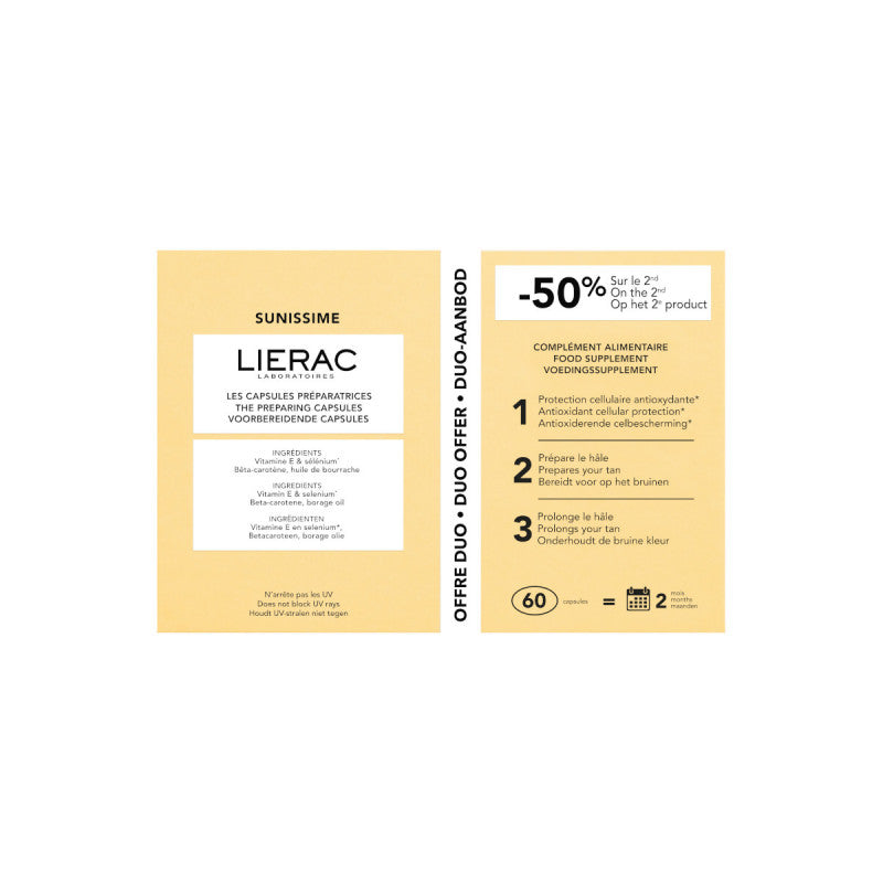 Lierac Sunissime Cápsulas Bronzeadoras Suplemento Alimentar x60