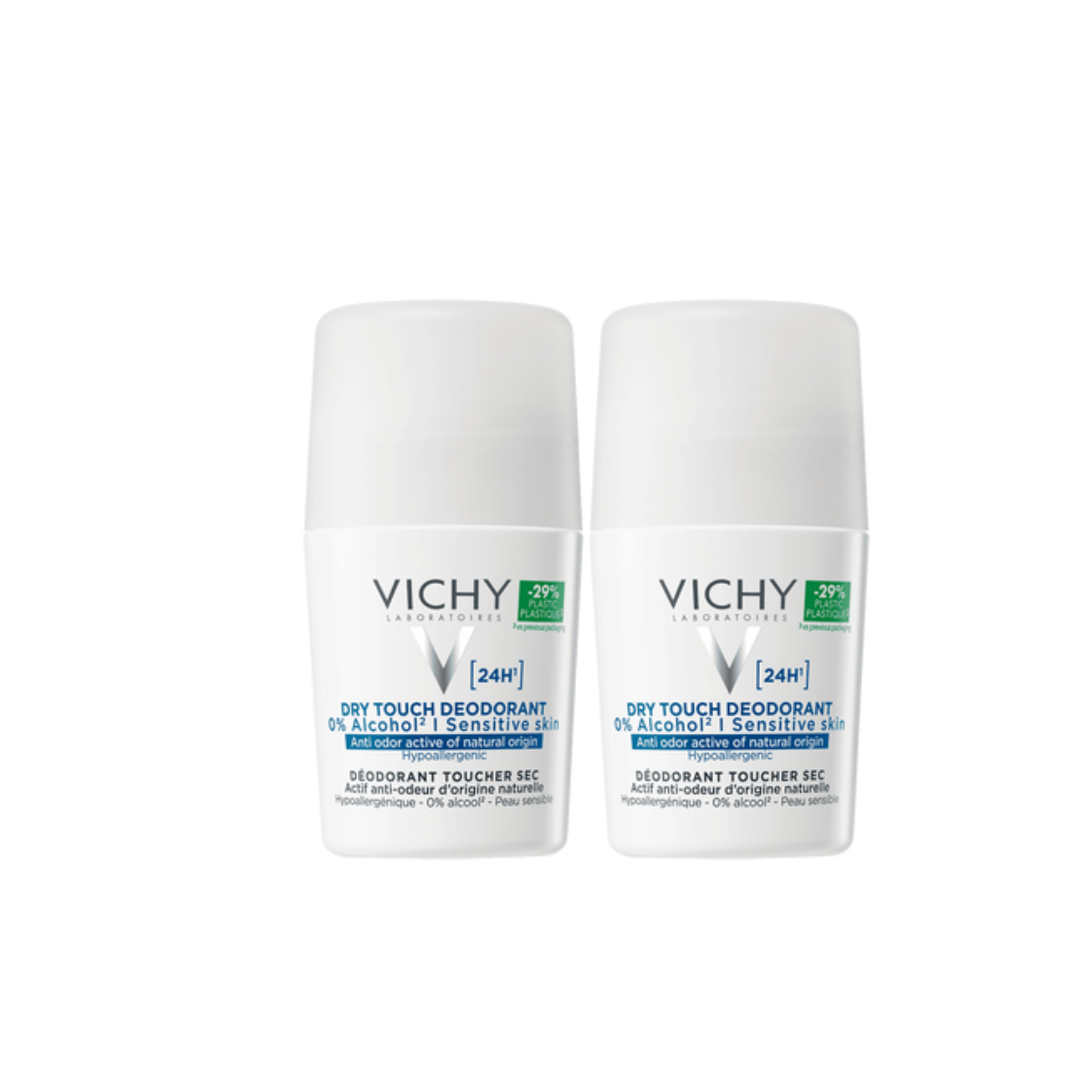 Vichy Deo Roll‑On Toque Seco 24h 2x50ml
