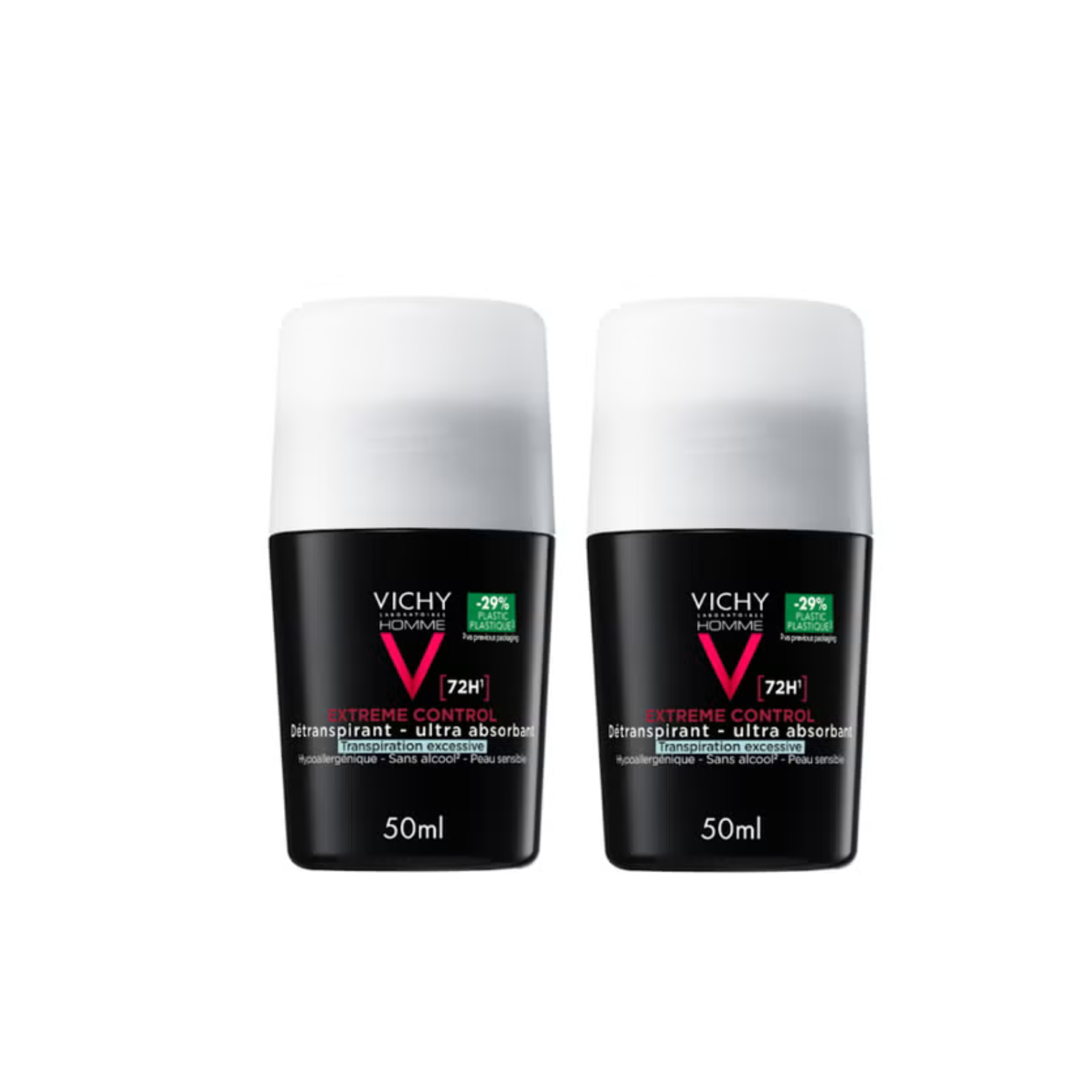 Vichy Homme Extreme Control 72h Roll-On 2x50ml
