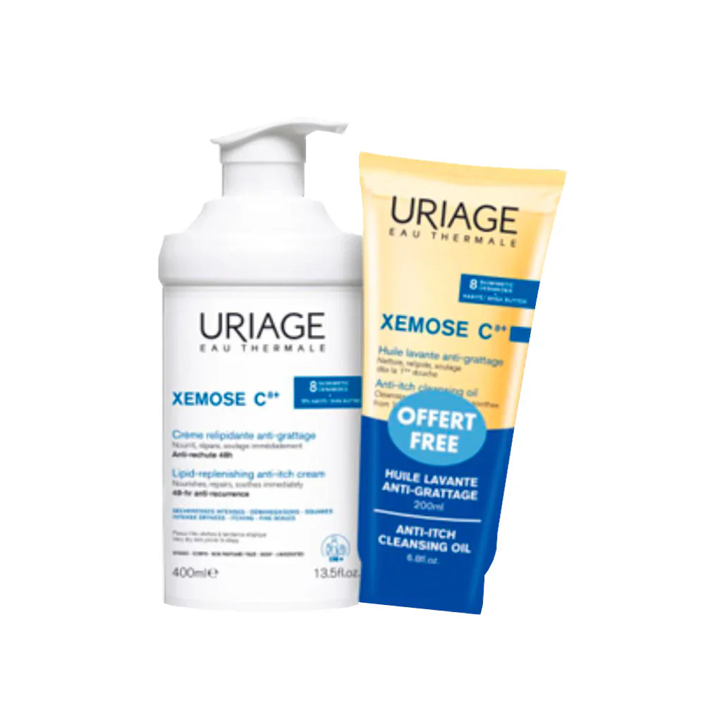 Uriage Xemose C8+ Lipid-Replenishing Cream 400ml + Cleansing Oil 200ml