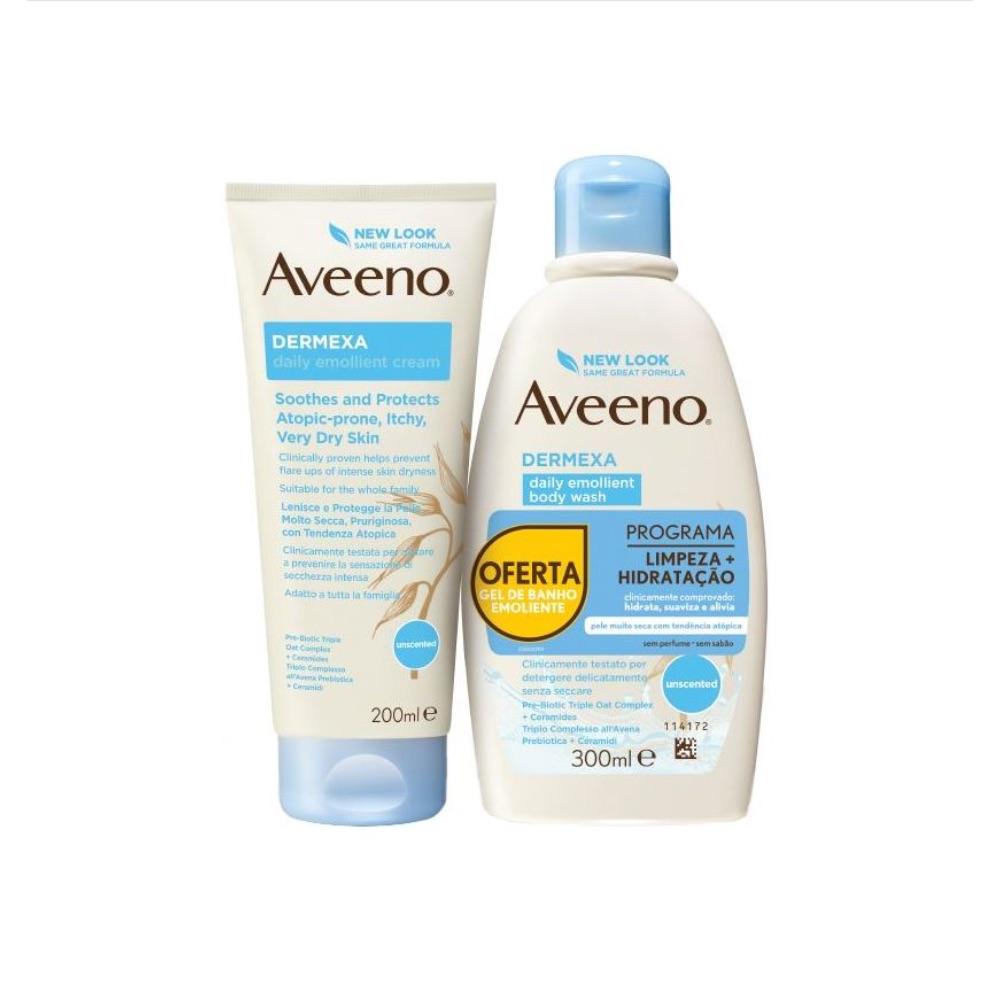 Aveeno Promo Pack: Aveeno Dermexa Emollient Body Wash 300ml + Aveeno Dermexa Emollient Body Cream 200ml