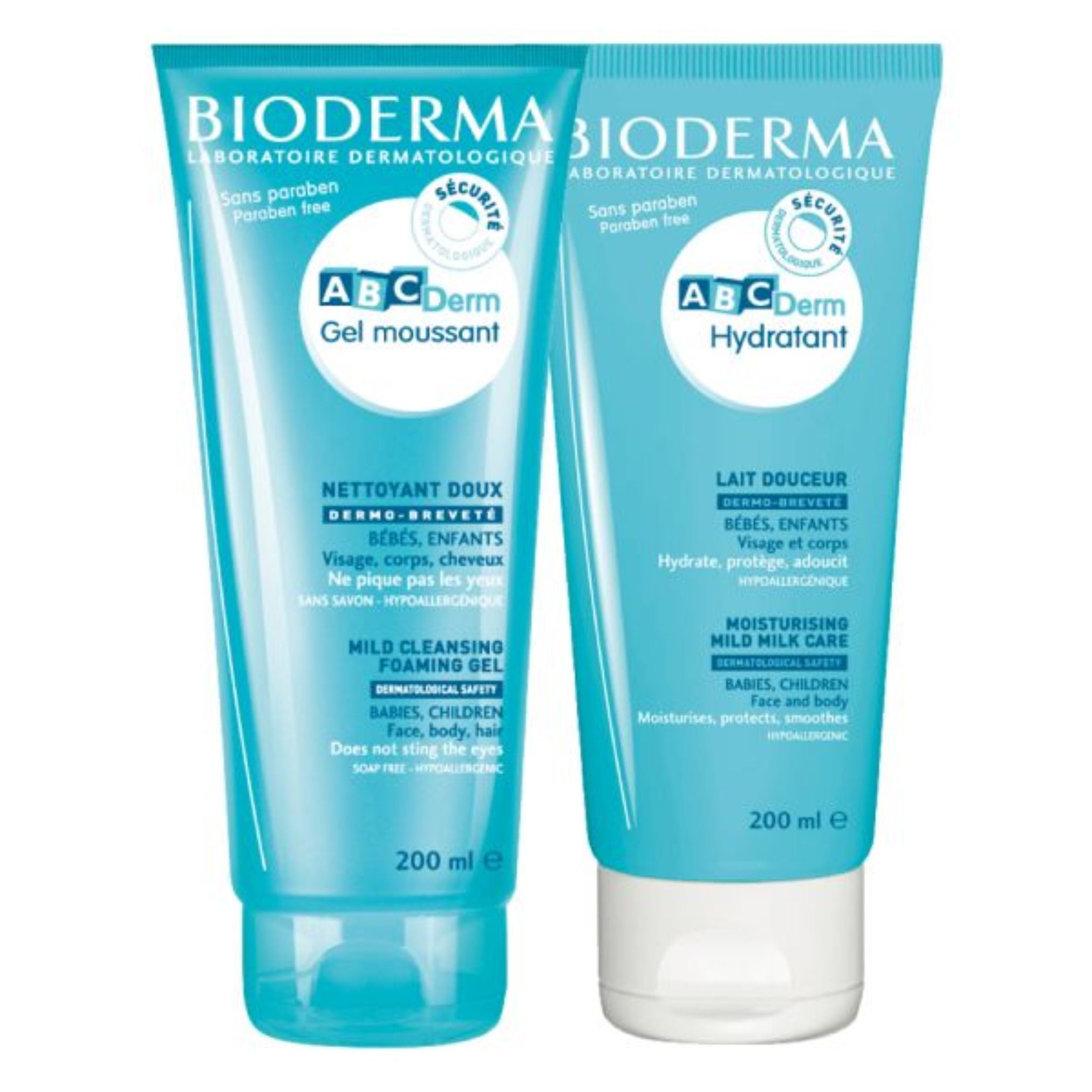 Bioderma Pack Promocional: Bioderma ABCDerm Gel Moussant 200ml + Bioderma ABCDerm Leite Hidratante 200ml