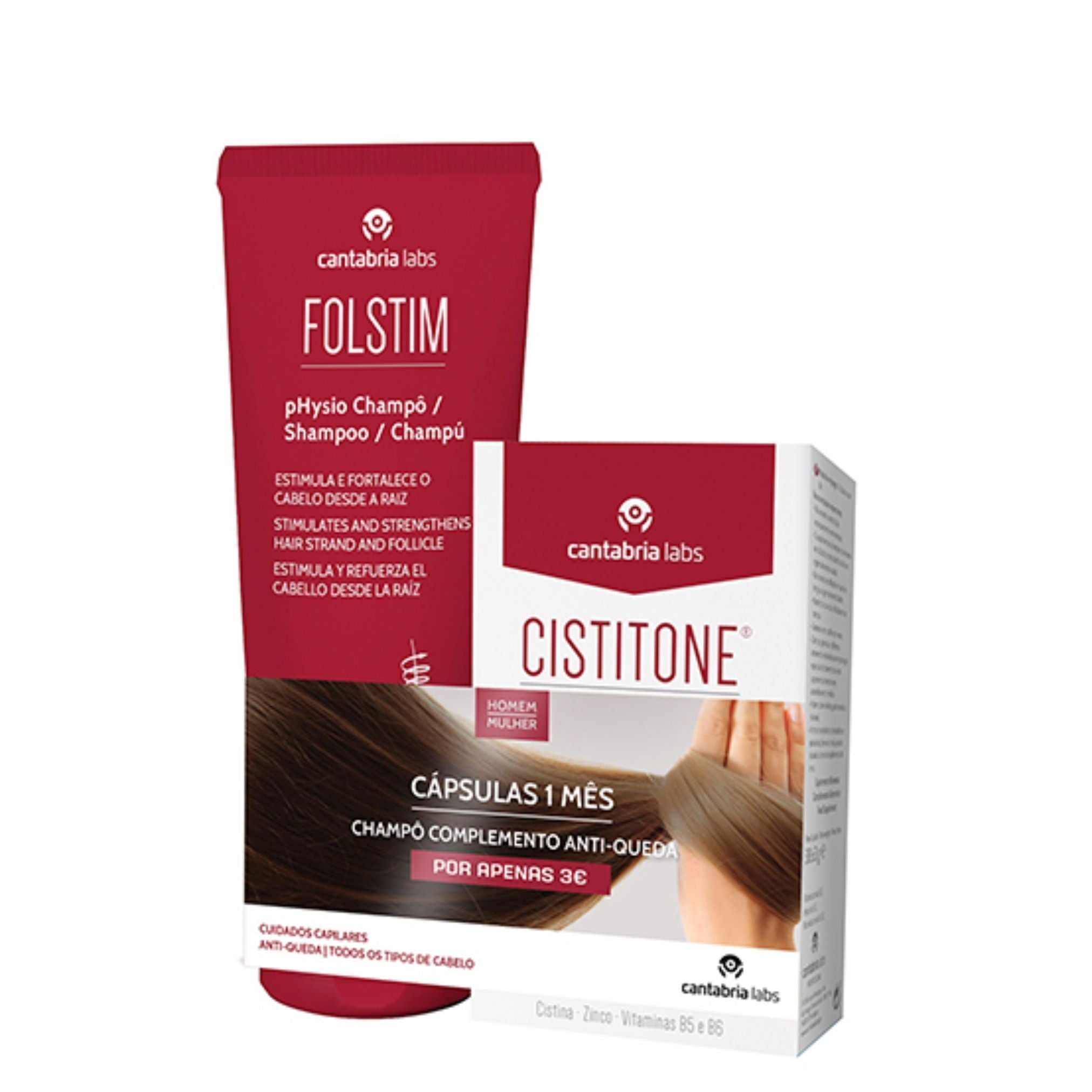 Pack Promocional: Cistitone Forte Cápsulas x60+Folstim Physio Champô 200ml