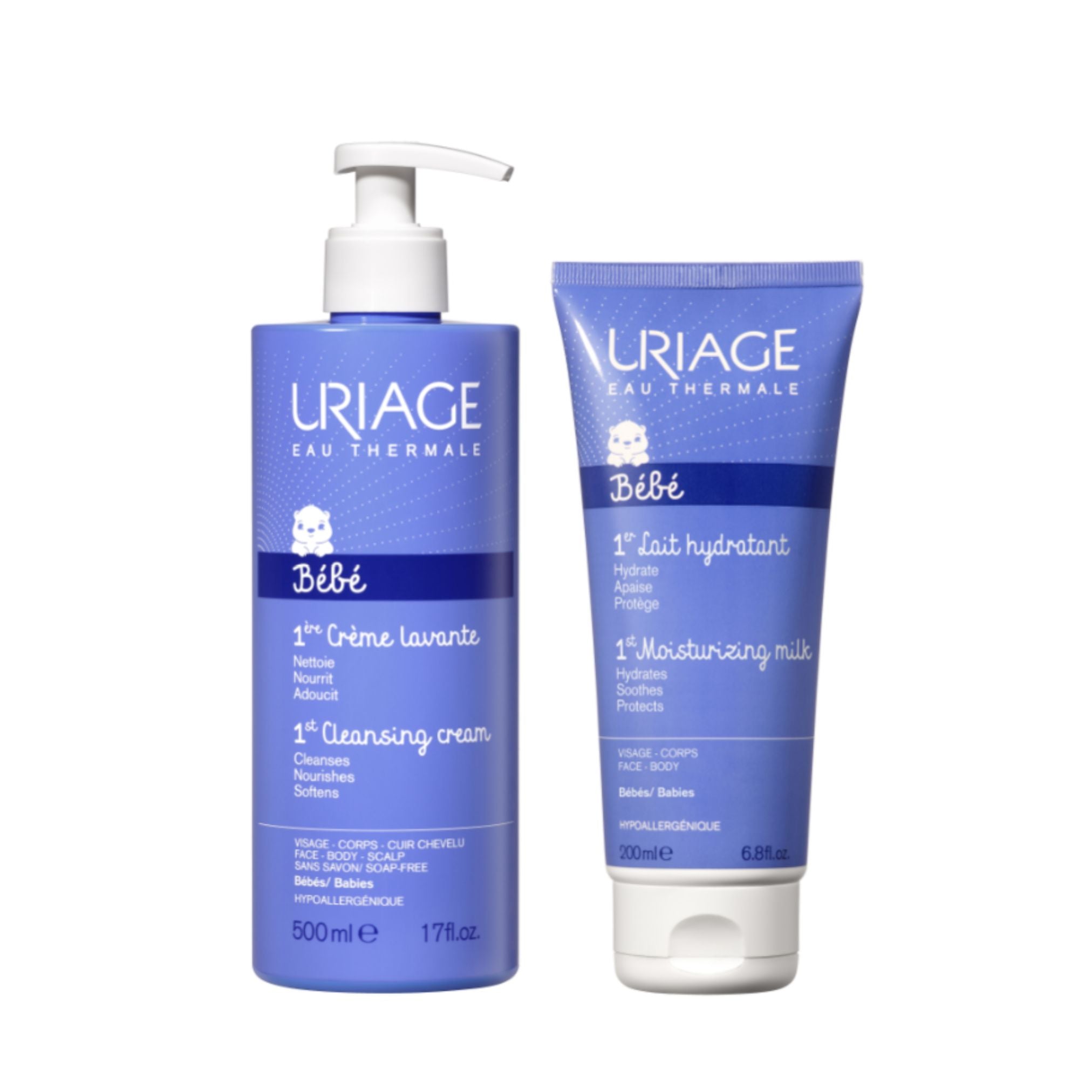 Uriage Promo Pack: Uriage Baby 1st Moisturizing Milk 200ml + Uriage Baby 1st Cleansing Cream 500ml