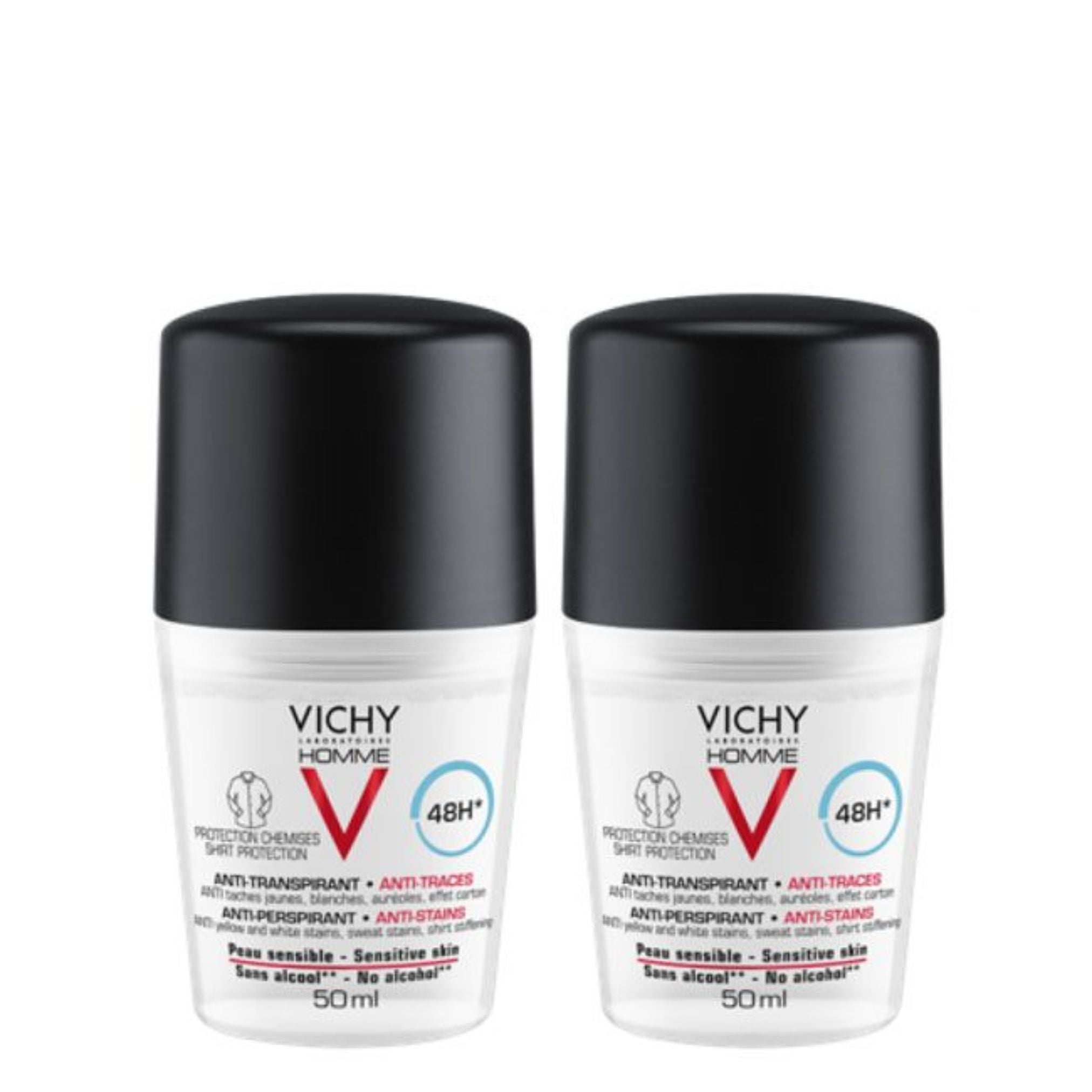 Vichy Pack Promocional: Vichy Homme Desodorizante Anti-Transpirante Anti-Manchas 48h 2x50ml