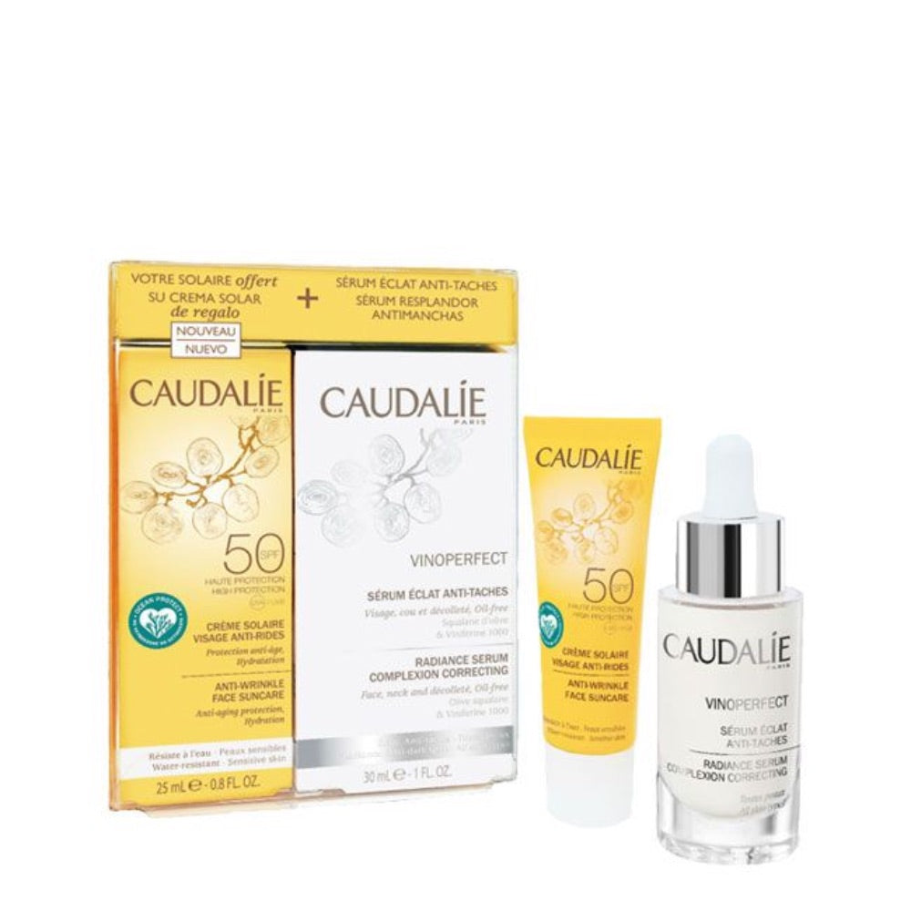 Caudalie Promo Pack: Caudalie Vinoperfect Radiance Serum Complexion Correcting 30ml + Caudalie Anti-Wrinkle Face Suncare SPF50 25ml