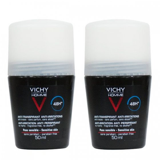Vichy Homme Duo Desodorizante 48h Pele Sensível  x50 ml com Desconto de 4,5€