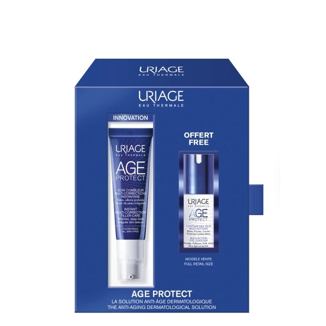 Uriage Age Protect Kit Creme Filler Multicorretor 30ml Oferta Creme Olhos 15ml Preço Especial