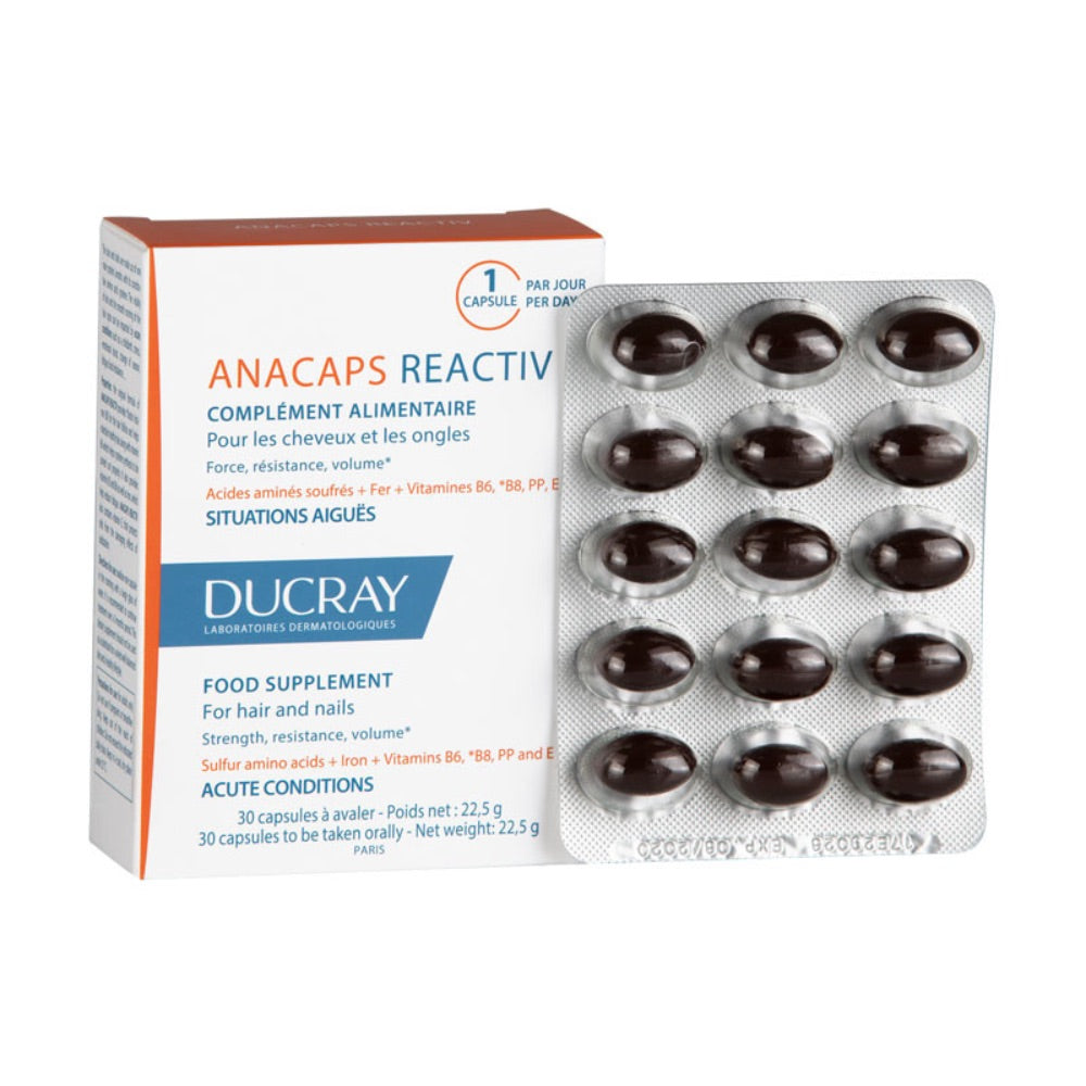 Ducray Anacaps Reactiv Cabelo e Unhas x30 cápsulas