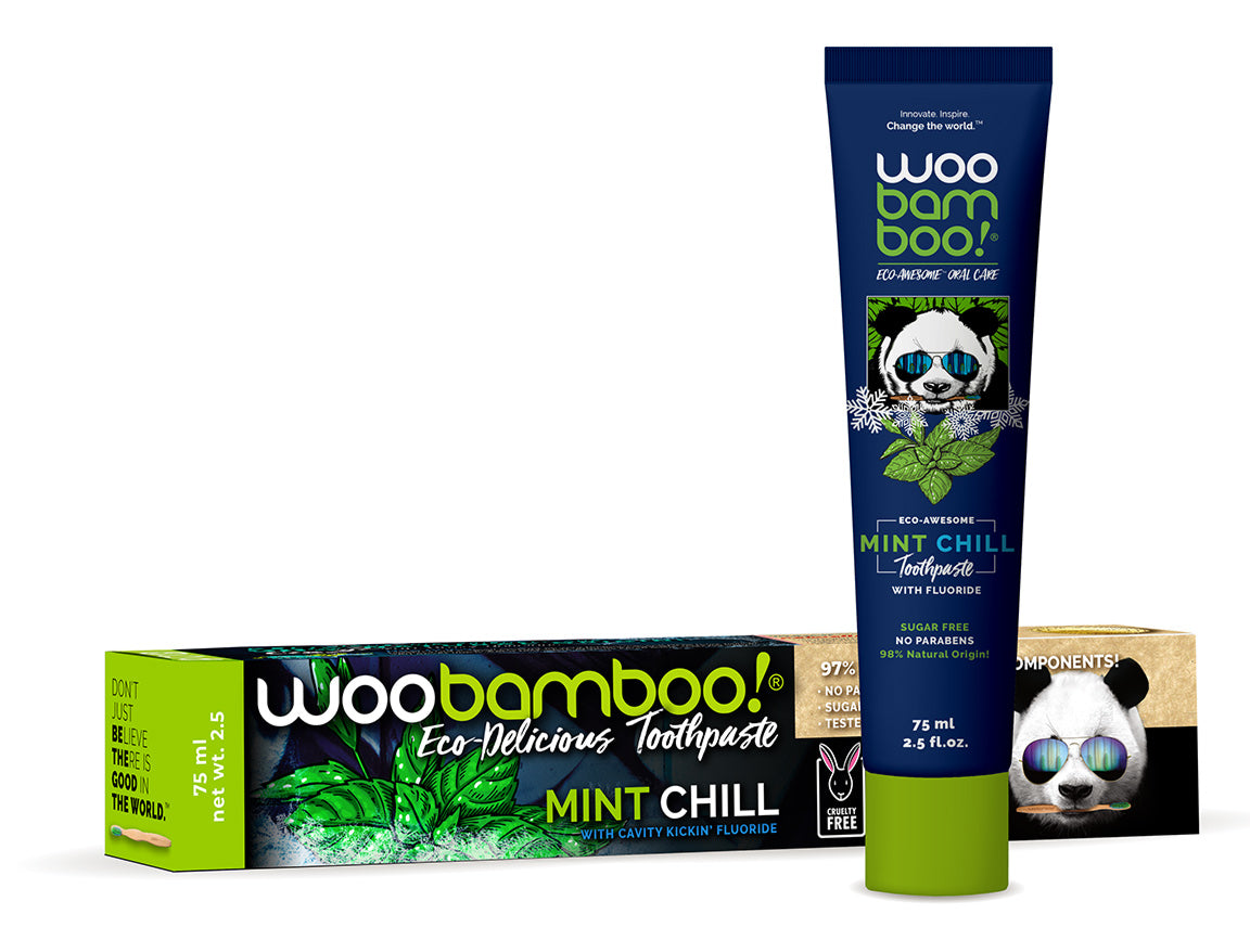 WooBamboo Natural Fluoride Toothpaste (1448ppm) for adults - Mint Flavor