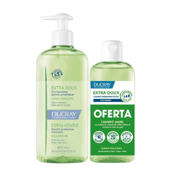 Ducray Extra-Gentle Shampoo Pack Shampoo 400ml + Offer 200ml