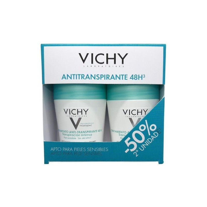 Vichy Desodorizante Roll-On Transpiração Intensa 2x50ml